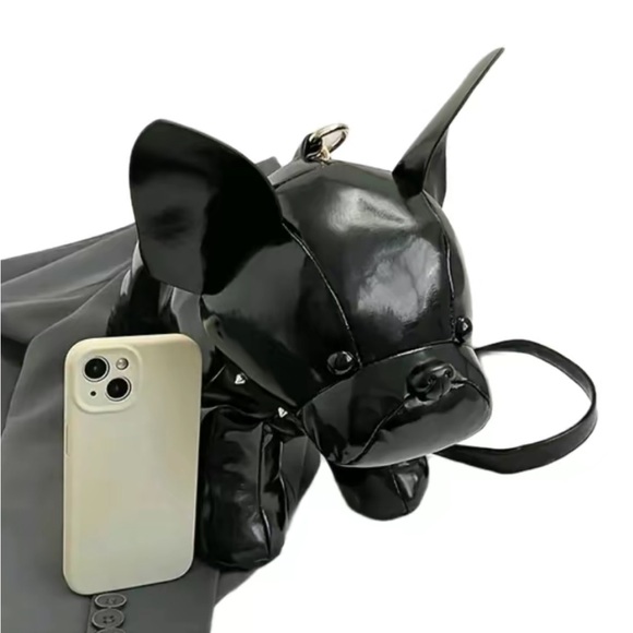 Black Dog-Shaped Crossbody Bag - Picture 6 of 14